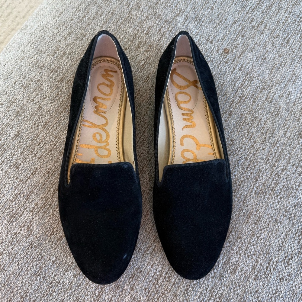 Sam Edelman Black Suede Loafers — Women's Slip-On Flats